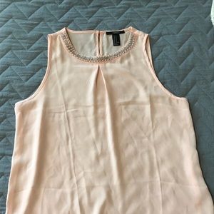 Baby Pink Chiffon Top with Pearls